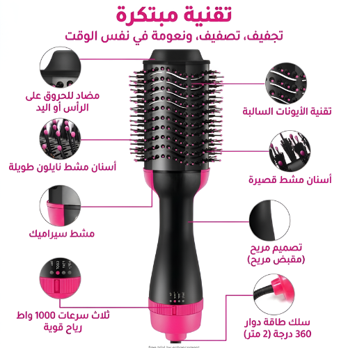 One Step فرشاة هوائية ساخنة متعددة الوظائف، مجفف شعر، ومملّس شعر، مشط (الأصلية) – ألمانيا