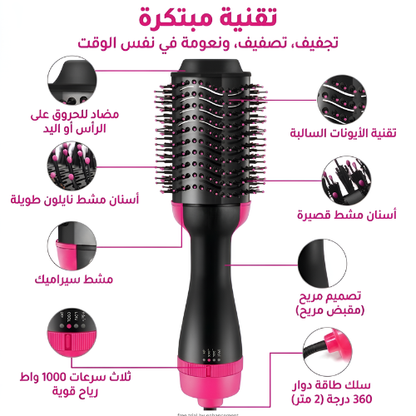 One Step فرشاة هوائية ساخنة متعددة الوظائف، مجفف شعر، ومملّس شعر، مشط (الأصلية) – ألمانيا